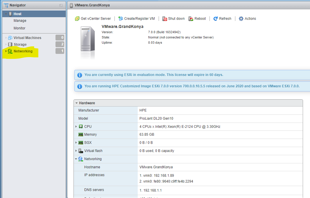 vmware esxi host ismini değiştirme
